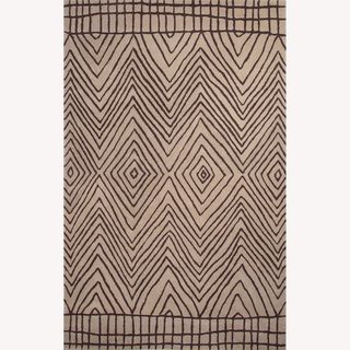Hand tufted Abstract Pattern Grey/ivory Wool Rug (8x10)