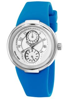 Philip Stein 31AWRBL  Watches,Womens White Dial Blue Rubber Strap, Casual Philip Stein Quartz Watches