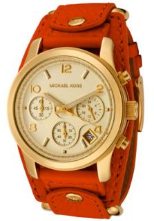 Michael Kors MK2157  Watches,Womens Chronograph Orange Leather, Chronograph Michael Kors Quartz Watches