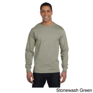 Hanes Hanes Mens Beefy t 6.1 ounce Cotton Long Sleeve Shirt Green Size 3XL