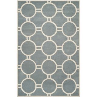 Safavieh Handmade Moroccan Chatham Blue/ Ivory Wool Rug With Durable Backing (89 X 12)