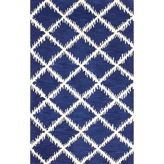Nuloom Hand tufted Modern Trellis Wool Blue Rug (5 X 8)