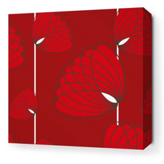 Inhabit Aequorea Lotus Graphic Art on Canvas in Scarlet LOTSCSW Size 16 x 16