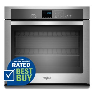 Whirlpool Self Cleaning with Steam Single Electric Wall Oven (Stainless Steel) (Common 30 in; Actual 30 in)