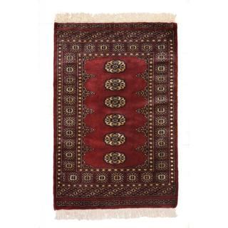 Hand knotted Bokhara Deep Red Wool Area Rug (26 X 310)