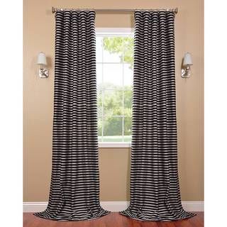 Black And Silver Casual Cotton Curtain Panel