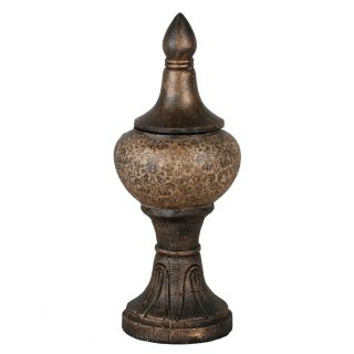 Large Brown Tuscan Ceramic Finial Decorative Accessory