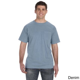 Authentic Pigment Mens Ringspun Pocket T shirt Blue Size XXL