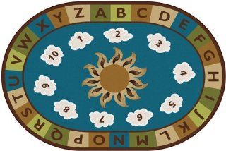 Sunny Day Learn and Play Kids Rug Rug Size Oval 4' x 6'   Childrens Rugs