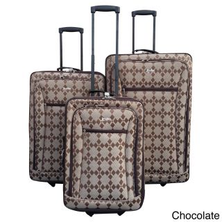 Jourdan Diamond 3 piece Expandable Upright Luggage Set