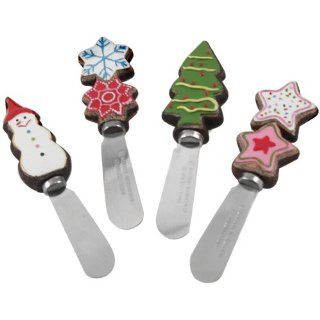 Holiday Cookies Stainless Steel Shaped Spreader, Set of 4 Kitchen & Dining