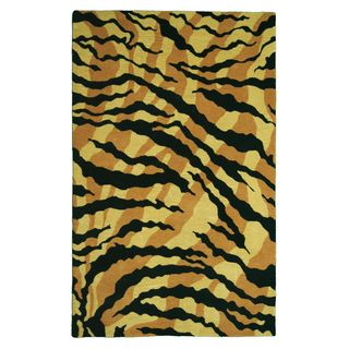 Safari Gold/ Black Wool Area Rug (8 X 11)