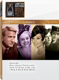 Classic Quad Set 14 (Desk Set / Hollywood Cavalcade / How to Steal a Million / I Was a Male War Bride) Cary Grant, Ann Sheridan, Alice Faye, Don Ameche, Audrey Hepburn, Peter O'Toole, Spencer Tracy, Katharine Hepburn, Marion Marshall, Randy Stuart, Bi