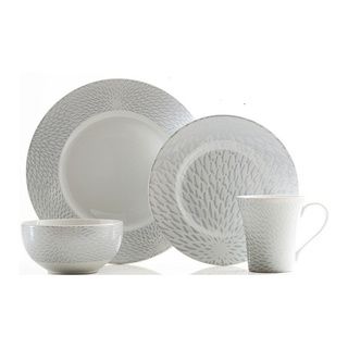 222 Fifth Astor Grey 16 piece Porcelain Dinnerware Set