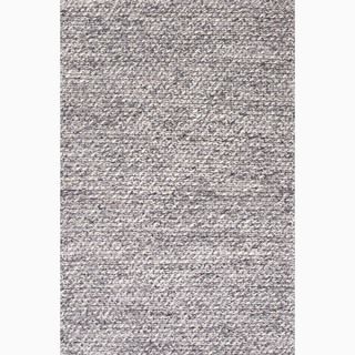 Hand made Gray/ Ivory Wool Textured Rug (8x10)