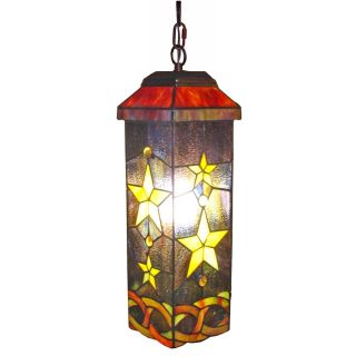 Amora Lighting Stars Tiffany Style 7 inch Wide Hanging Lamp