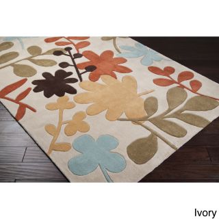 Surya Carpet, Inc. Hand tufted Floral Contemporary Area Rug (8 X 11) Ivory Size 8 x 11