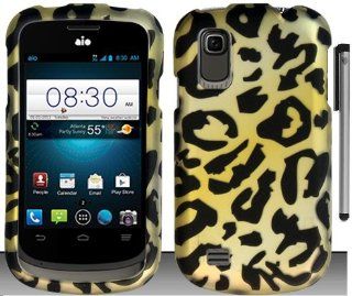 Gold Leopard Design Hard Cover Case with ApexGears Stylus Pen for ZTE Prelude Z993 by ApexGears Cell Phones & Accessories