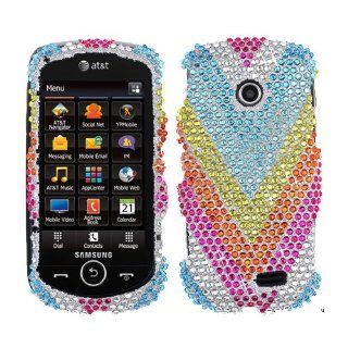 Rainbow Bling Rhinestone Crystal Case Cover Diamond Faceplate For Samsung Solstice 2 SGH A817 Cell Phones & Accessories