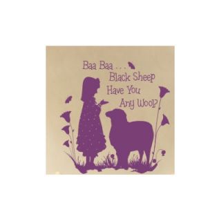 Alphabet Garden Designs Baa Baa Black Sheep   Girl Wall Decal child044