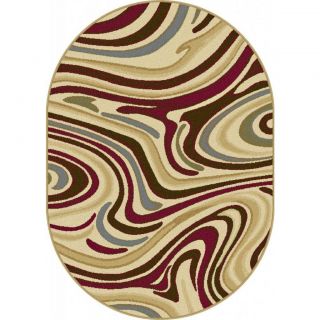 Lagoon Multi Oval Contemporary Area Rug