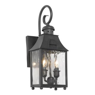 Monterey Collection Outdoor Solid Brass Charcoal Finish Wall Lantern