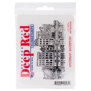 Deep Red Cling Stamp 4 X2.5   Amsterdam Water Front
