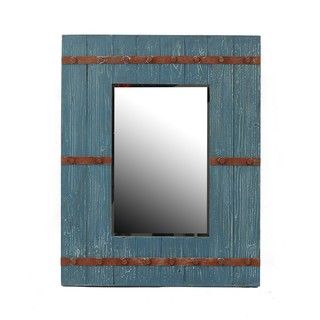 Privilege Blue Vintage Reclaimed Wood Wall Mirror
