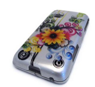 Samsung Galaxy M828c Precedent Silver Yellow Daisy Flowers GLOSS SMOOTH HARD Cover Case Skin Straight Talk Protector Hard Cell Phones & Accessories