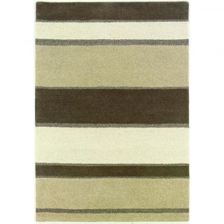 Super Indo natural Retro Stripe Linen/ Beige/ White Rug (8 X 11)