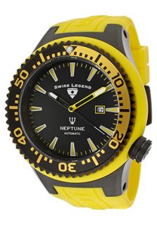 Swiss Legend 11818A BB 01 YBL W  Watches,Mens Neptune Automatic Black Dial Yellow Silicone, Casual Swiss Legend Automatic Watches