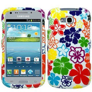 Rainbow Hawaii Flower Hard Cover Case for Samsung Galaxy Axiom SCH R830 Cell Phones & Accessories