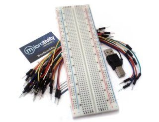 microtivity IB832 830 point Breadboard for Arduino w/ Jumper Wires & USB Adapter  Vehicle Audio Video Power Adapters 