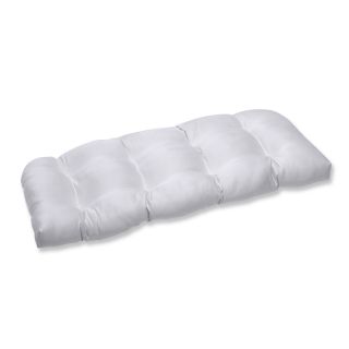 Pillow Perfect Wicker Loveseat Cushion With Sunbrella Trax Salt Fabric