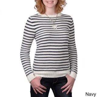 Journee Collection Journee Collection Juniors Lightweight Striped Knit Sweater Blue Size S (1  3)