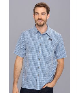 The North Face S/S Paramount Plaid Woven Mens Short Sleeve Button Up (Gray)