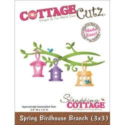 Cottagecutz Die 3 X3   Spring Birdhouse Branch Made Easy