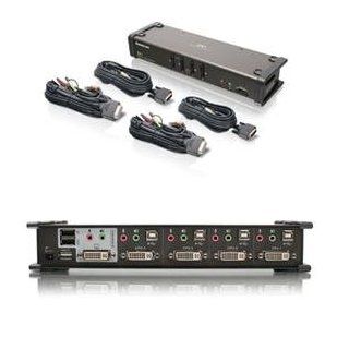NEW 4 port DVI KVMP Swtch Audio/Cb (Peripheral Sharing) Computers & Accessories