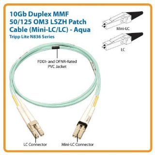 TRIPP LITE 1M 10G Duplex MMF 50/125 OM3 Fiber Cable Mini LC/LC Aqua 3 Feet (N836 01M) Electronics