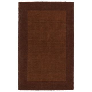 Borders Hand tufted Copper Wool Rug (96 X 130)