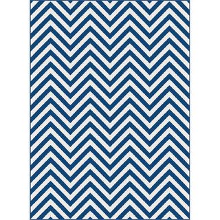 Metropolis Navy/ White Area Rug (53 X 73)