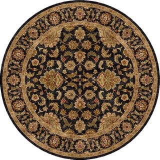 Hand made Oriental Pattern Black/ Tan Wool Rug (10x10)
