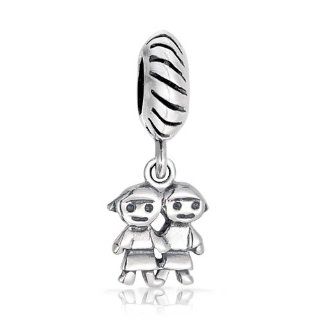 Bling Jewelry Silver Sisters Family Dangle Charm Twist Bead Pandora Compatible Jewelry