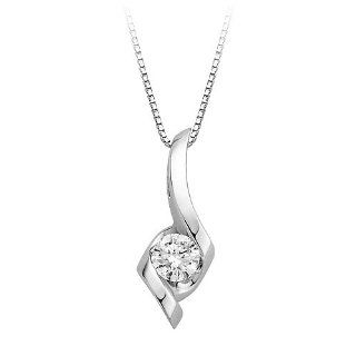 3/8 ct. Diamond Sirena Solitaire Pendant in 14K White Gold Jewelry