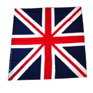 OWM Uk British Flags Decoration Cotton Union Jack Flag Extra Large Bandanas Scarf (40"x40") Clothing