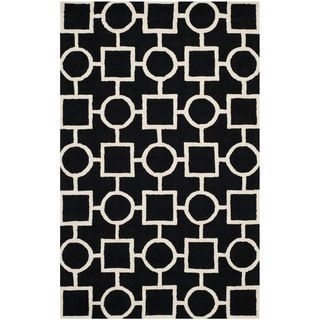 Safavieh Handmade Moroccan Cambridge Black/ Ivory Wool Rug (8 X 10)