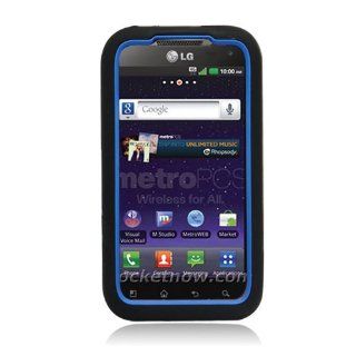 LG Connect 4G/Ms840/Viper 4G/Ls840 (Sprint) Armor Case Blue Hard Cover+Black Silicon Case Cell Phones & Accessories