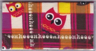 Hoooo Owl in Squares Checkbook Cover 