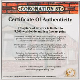 Coronation Street Limited Edition Print Cabin Fever 8x8      Homeware