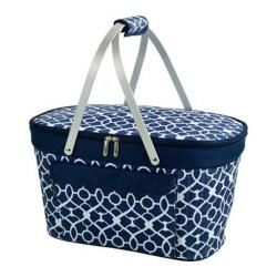 Picnic At Ascot Collapsible Insulated Basket Trellis Blue